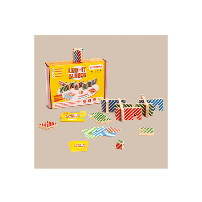 Shumee Toys Shumee Link-It Wooden Block Stacking Family Strategy Game With Cards | 27 Pieces | 4 Players (6 Years+)