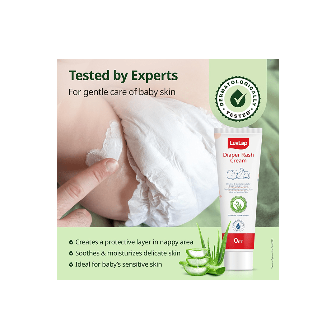 LuvLap Baby Care LuvLap Baby Diaper Rash Cream, 75g Natural Cream with goodness of Aloe Vera