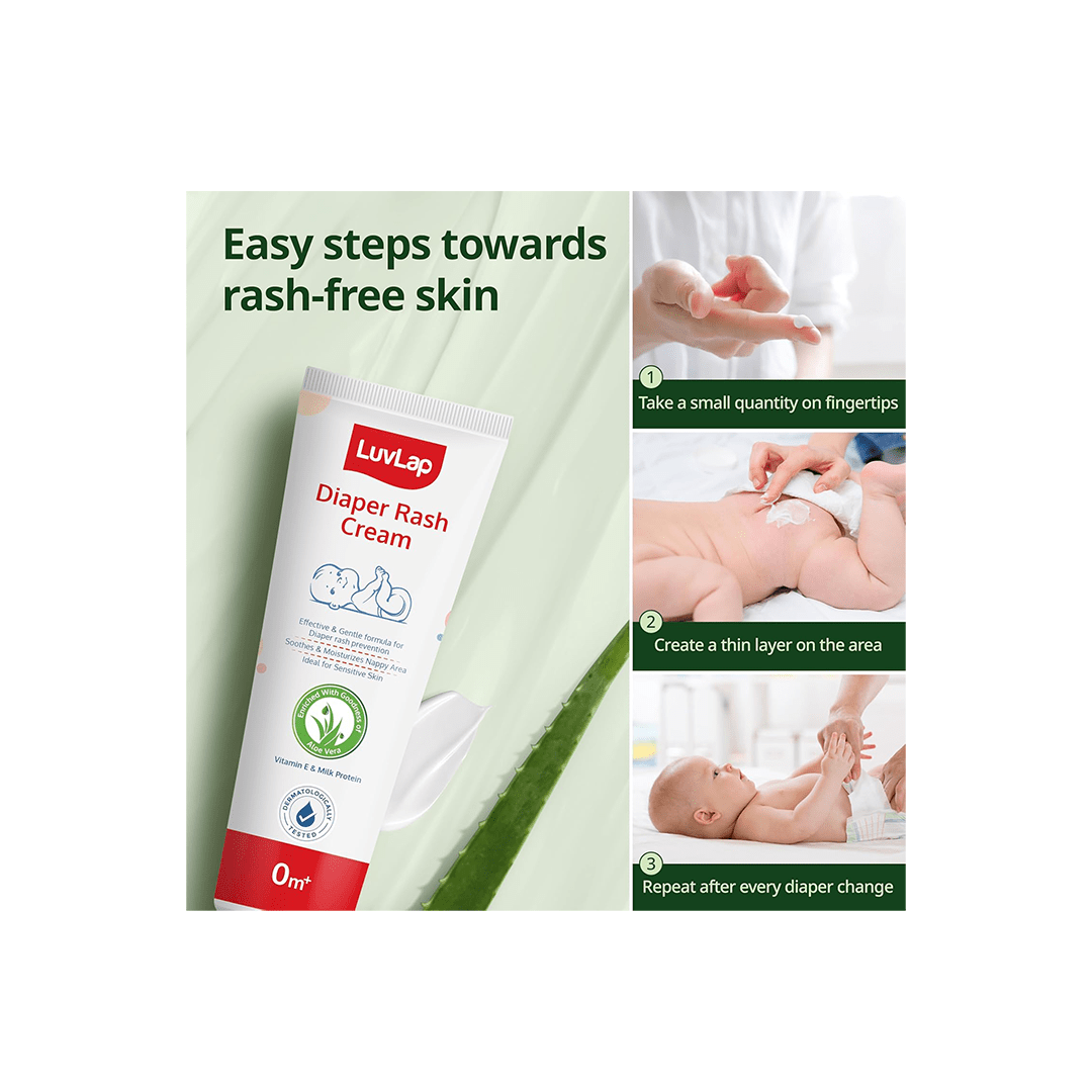 LuvLap Baby Care LuvLap Baby Diaper Rash Cream, 75g Natural Cream with goodness of Aloe Vera