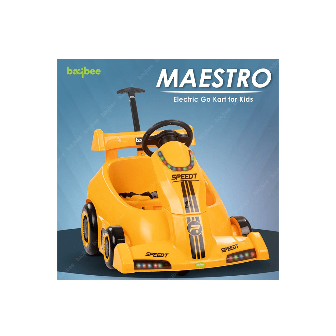 Baybee Ride-ons Baybee Maestro Electric Go Kart Car for Kids with Push Handle to Drive Boys & Girl