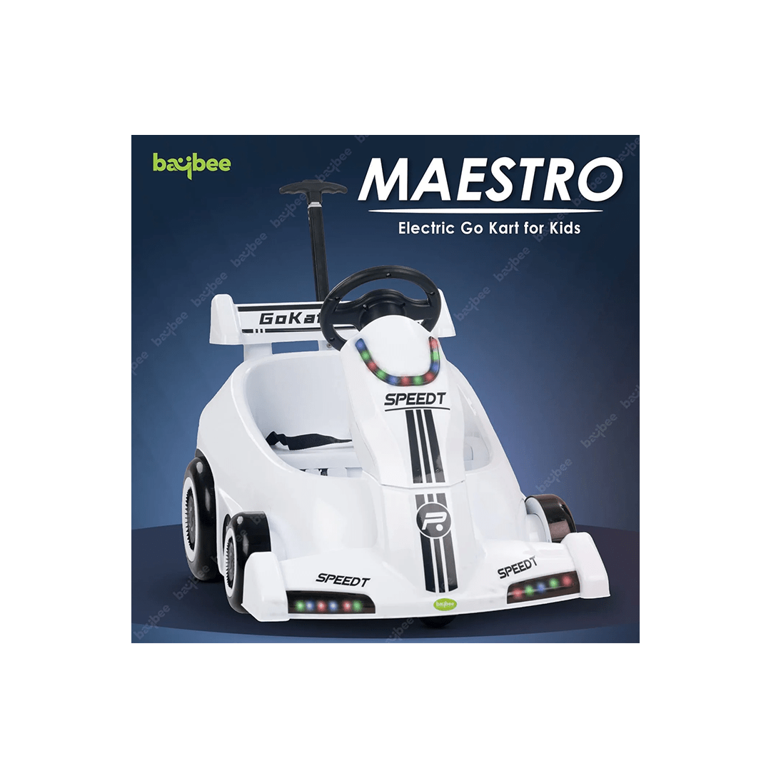Baybee Ride-ons Baybee Maestro Electric Go Kart Car for Kids with Push Handle to Drive Boys & Girl