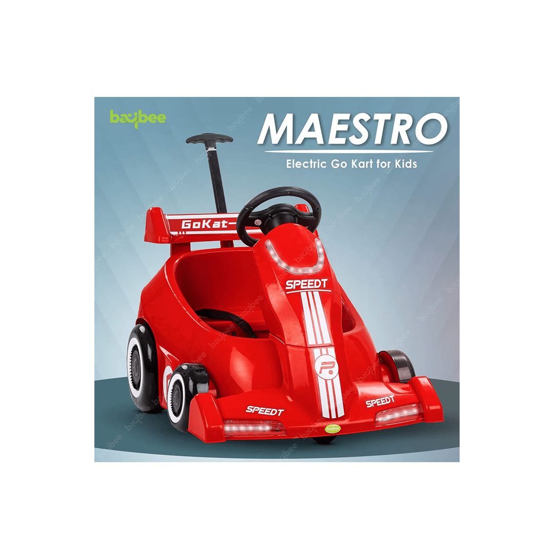 Baybee Ride-ons Baybee Maestro Electric Go Kart Car for Kids with Push Handle to Drive Boys & Girl