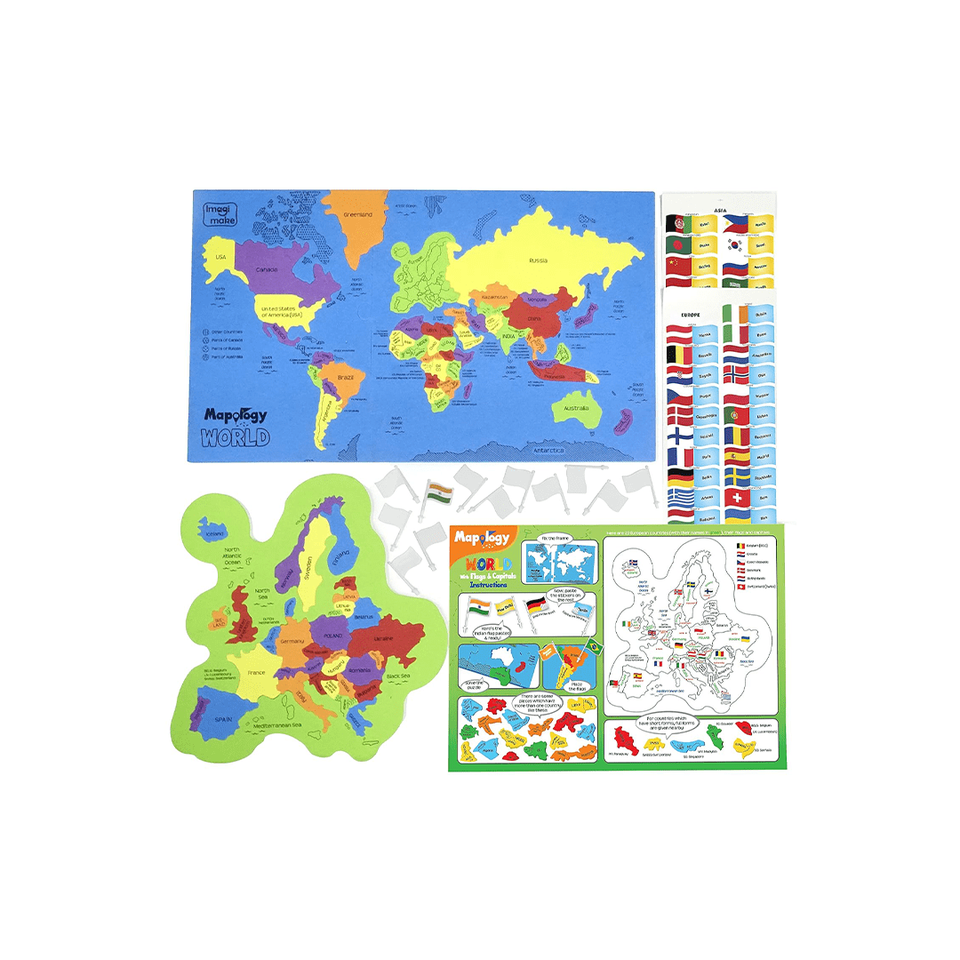 Imagimake Science & Exploration Sets Imagimake Mapology World with Flags & Capitals (5 Years+)