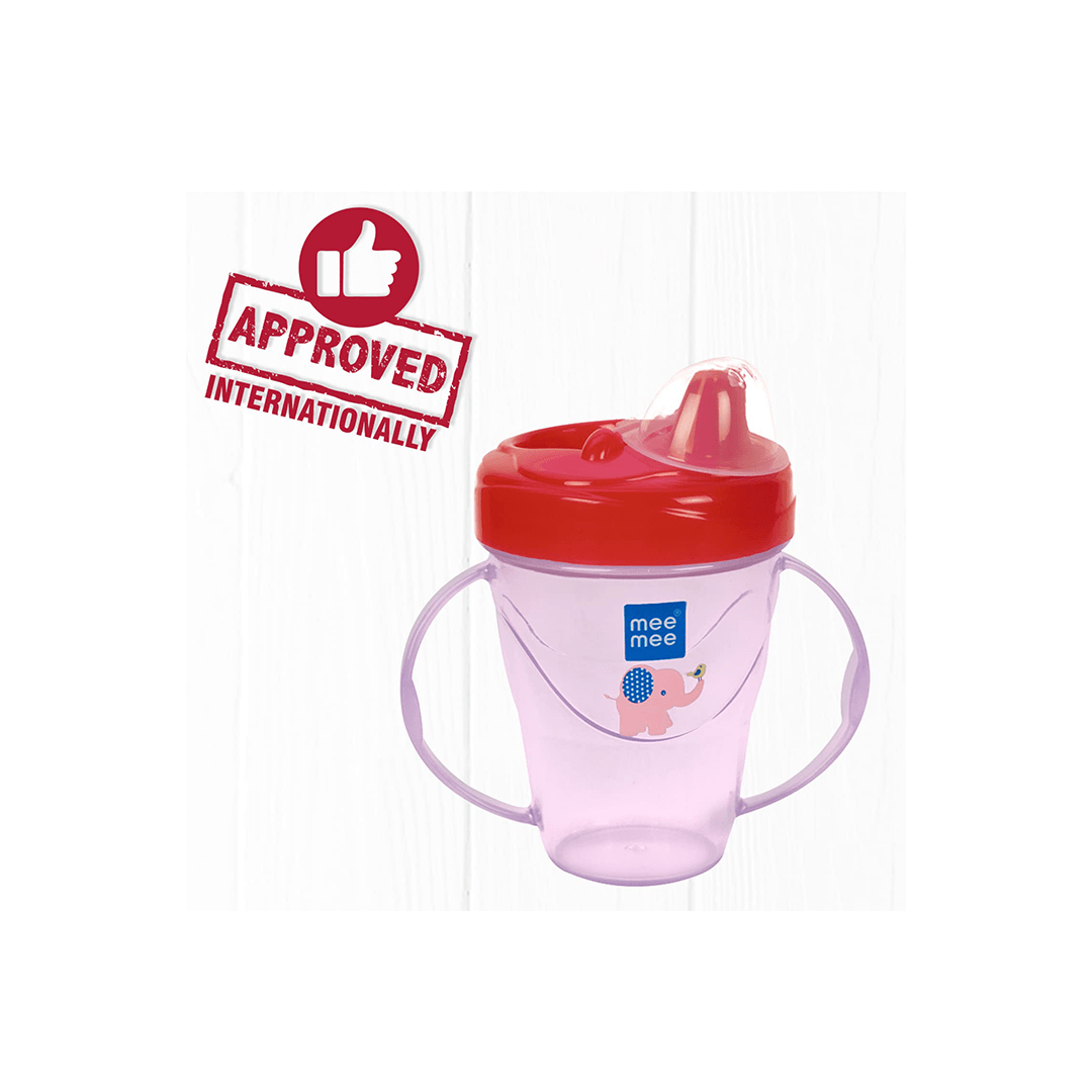 Mee Mee Feeding Products Mee Mee Plastic Easy Grip BPA-Free Anti Spill Sipper Cup with Twin Handle Spout for Baby 180ml (3 Months+)