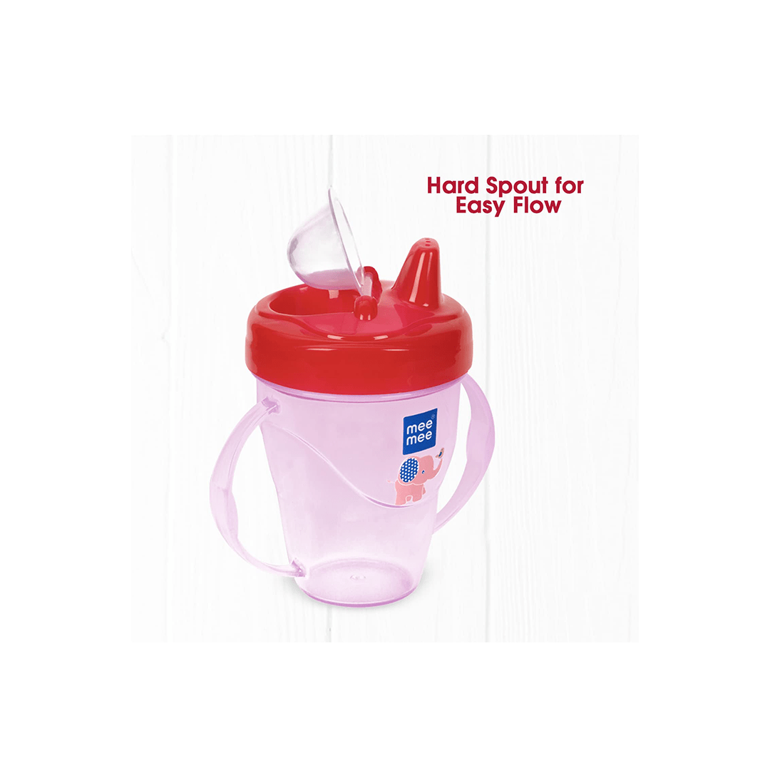 Mee Mee Feeding Products Mee Mee Plastic Easy Grip BPA-Free Anti Spill Sipper Cup with Twin Handle Spout for Baby 180ml (3 Months+)