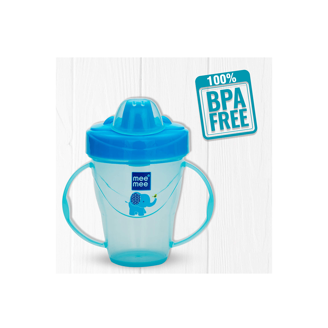 Mee Mee Feeding Products Mee Mee Plastic Easy Grip BPA-Free Anti Spill Sipper Cup with Twin Handle Spout for Baby 180ml (3 Months+)