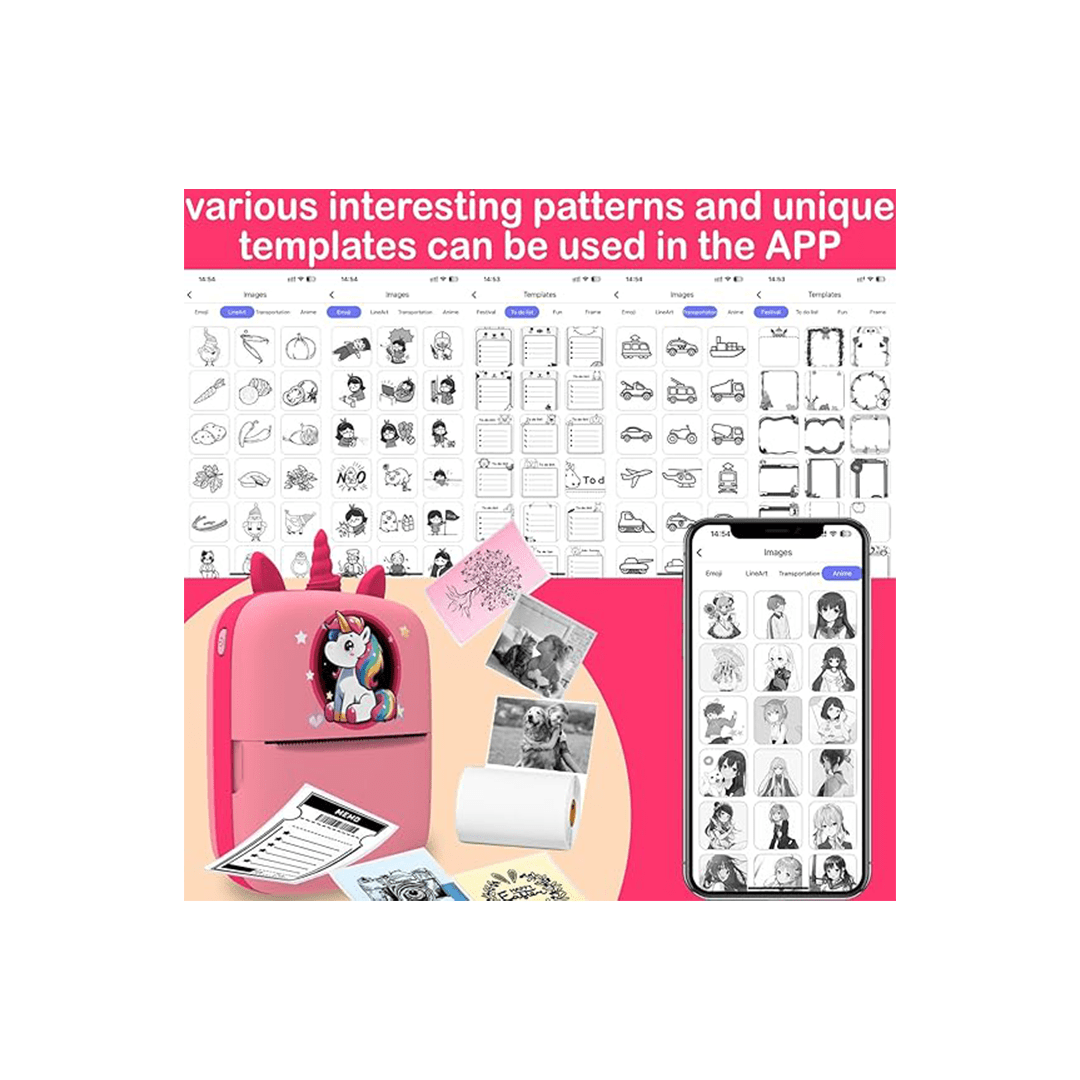 Baan Toys Toys Baan Toys Mini Thermal Printer, Bluetooth Pocket Printer for kids (5 Years+)