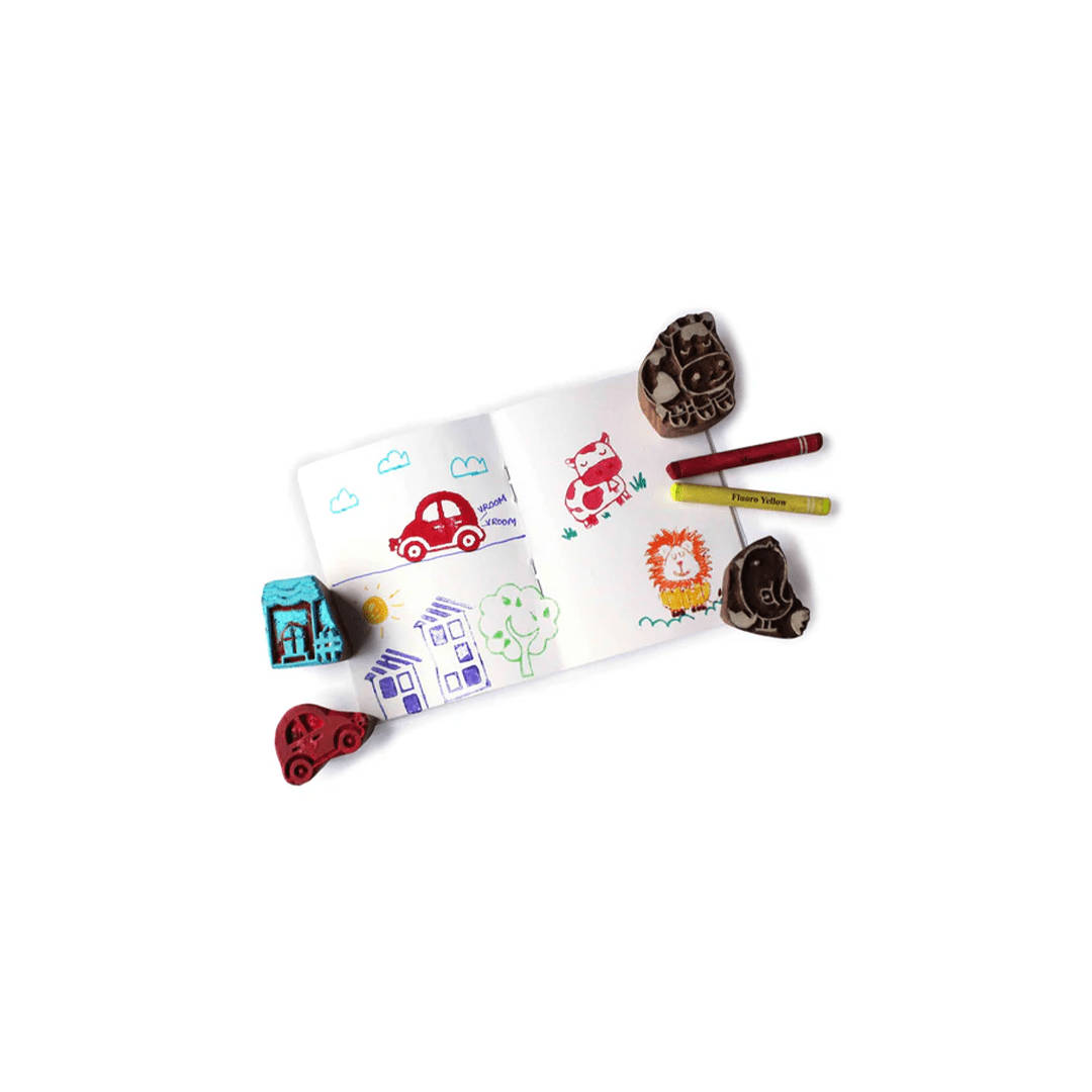 Shumee Toys Shumee Mommy and Me Wooden Stamps Set - 3 Years+