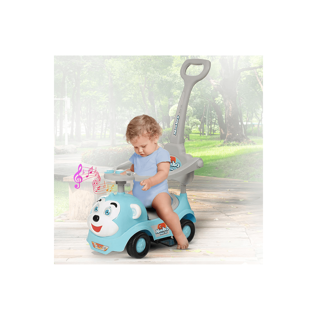 Baan Toys Ride-ons Baan Toys Dash Monkey 3 in 1 Ride on for Kids, Baby 1-3 Years, Musical Push Car with Parental Handle and Protective Arm Rest