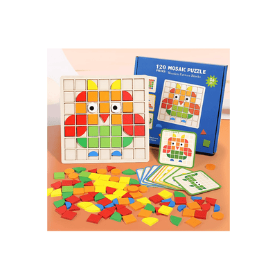 Baan Toys Toys Baan Toys Mosaic Puzzle Board 3D Creative Shapes 120 Piece For Kids (3 Years+)