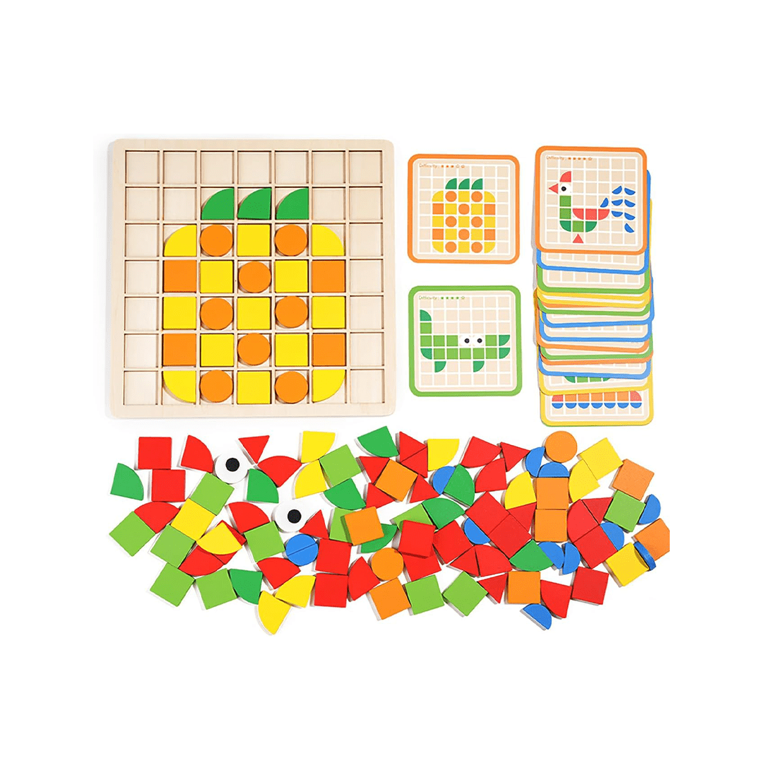 Baan Toys Toys Baan Toys Mosaic Puzzle Board 3D Creative Shapes 120 Piece For Kids (3 Years+)