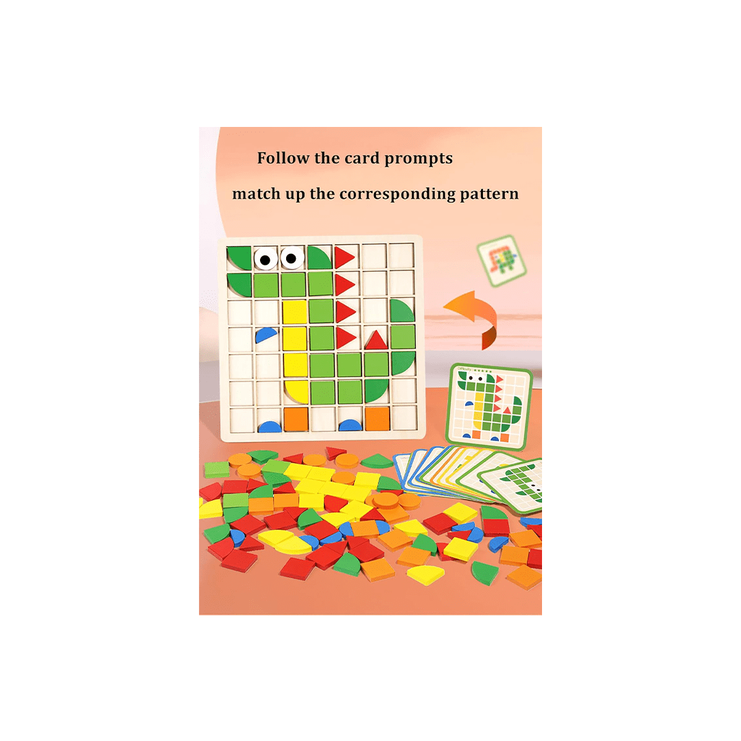 Baan Toys Toys Baan Toys Mosaic Puzzle Board 3D Creative Shapes 120 Piece For Kids (3 Years+)