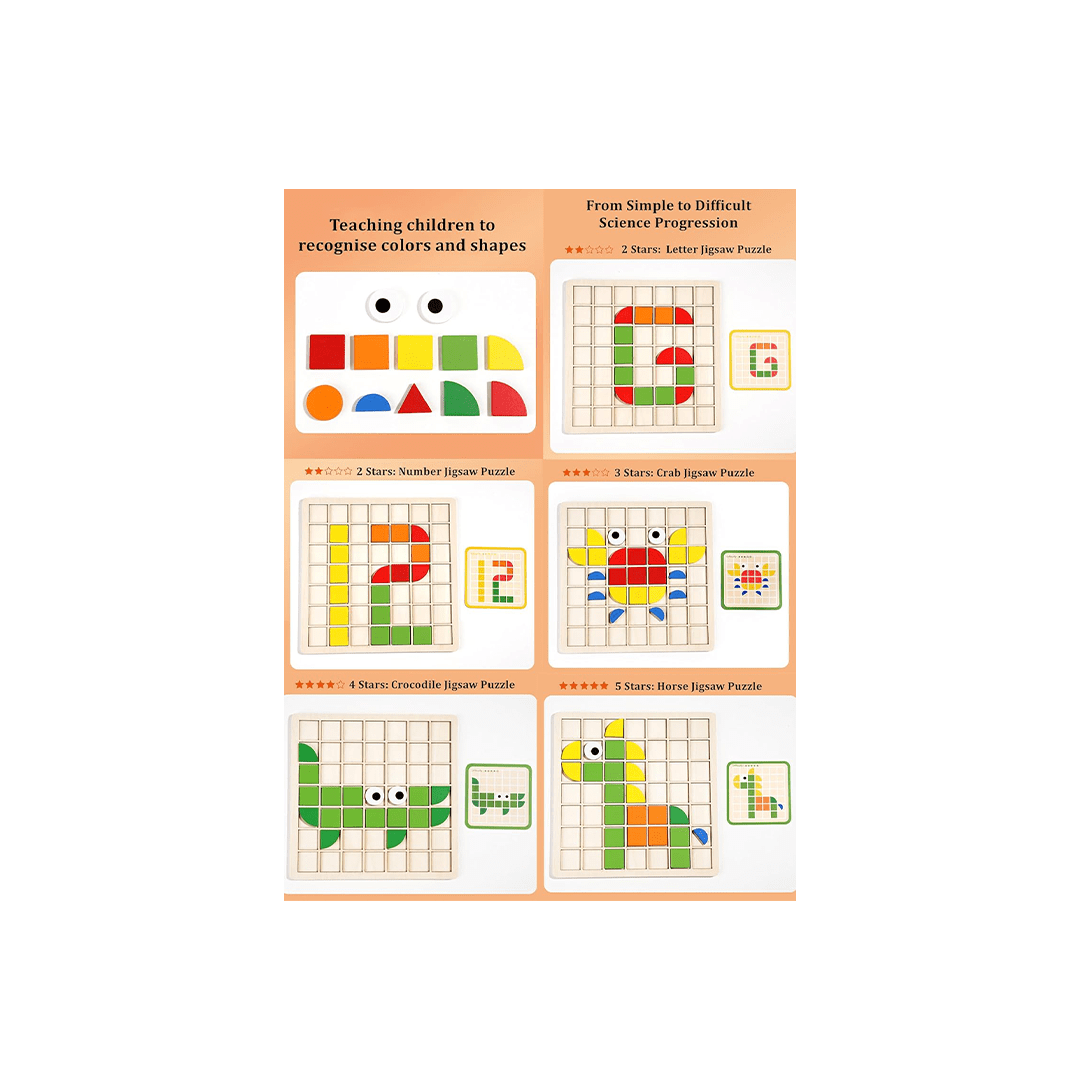 Baan Toys Toys Baan Toys Mosaic Puzzle Board 3D Creative Shapes 120 Piece For Kids (3 Years+)