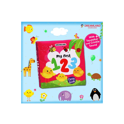 Dreamland Publications Books Dreamland My First Cloth Book 123 with Squeaker and Crinkle Paper Cloth Books (3 Months+)