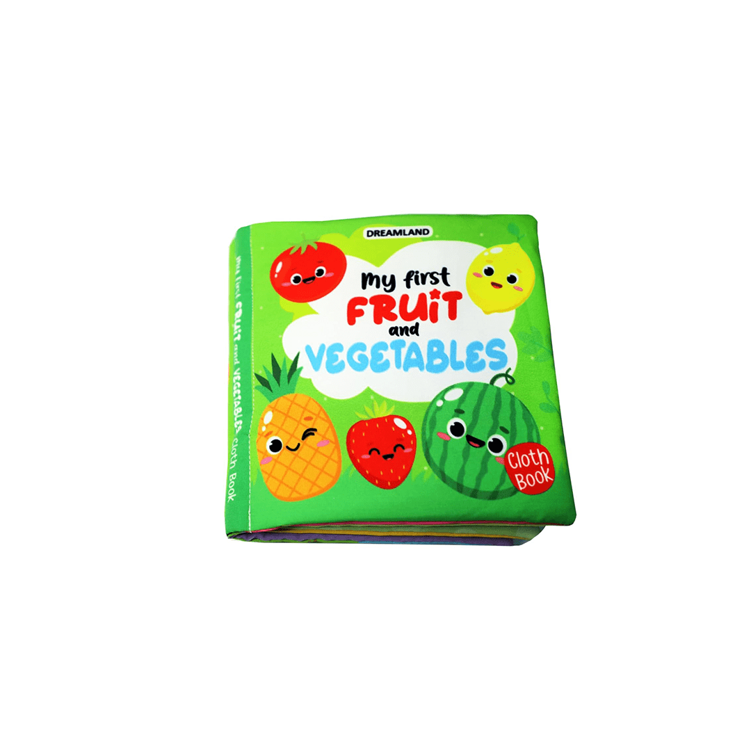 Dreamland Publications Books Dreamland My First Cloth Book Fruit and Vegetables with Squeaker and Crinkle Paper Cloth Books (3 Months+)