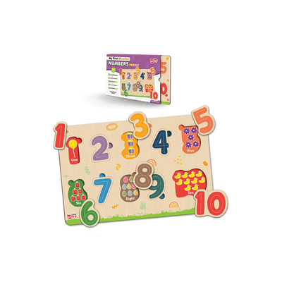 Little Berry Toys Little Berry Numbers Counting 1-10 Wooden Puzzle Tray Knob and Peg Puzzle Multicolour - 10 Pegs (2 Years+)