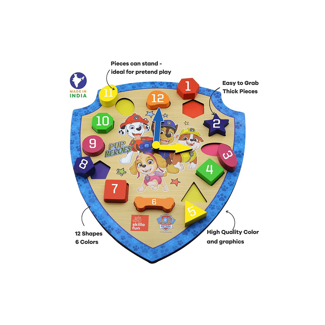 Skillofun Toys Skillofun Paw Patrol Shape Sorter Clock