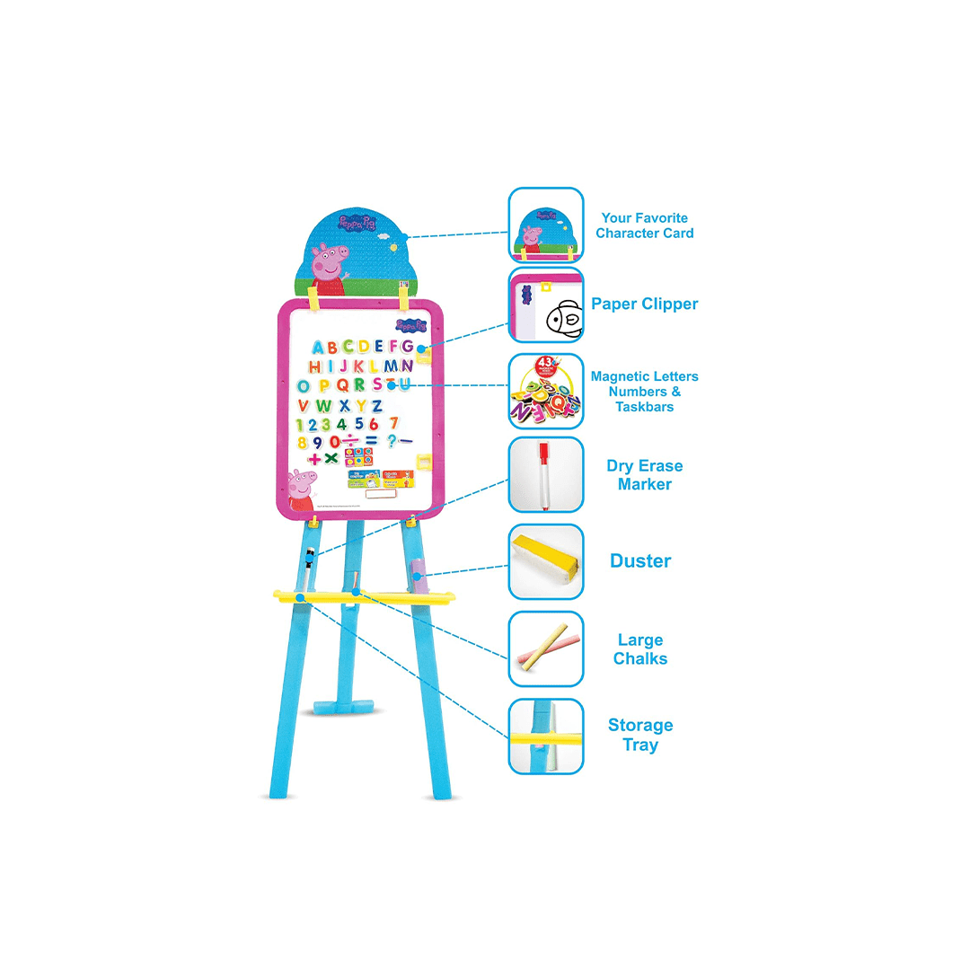 Baan Toys Art And Craft Kit Baan Toys Peppa Pig 8 in 1 Magnetic Double Sided Easel Board for Kids (4 Years+)