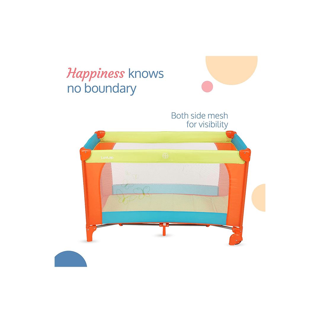 LuvLap Room Decors LuvLap Sunshine Baby Playpen Folding Baby Bed Cum Cot, Convertible Crib For Kids (0 Months+)
