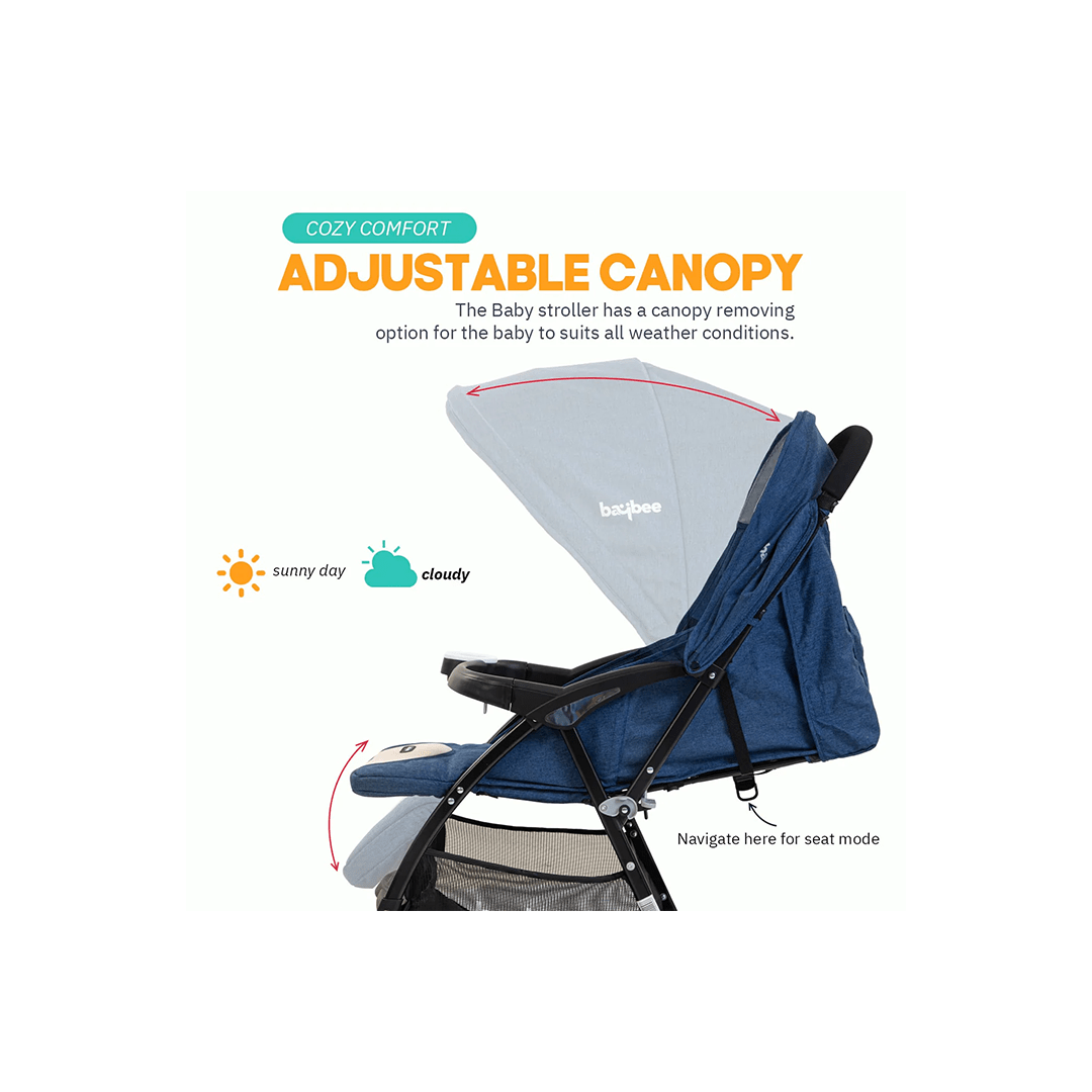 Baybee Other Gears Baybee Portable Infant Baby Stroller for Babies with 3-Position Adjustable Seat & Canopy