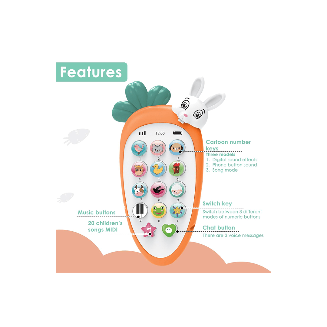Baan Toys Toys Baan Toys Digital Rabbit Themed Mobile Phone With Sound & Light (2 Year+)