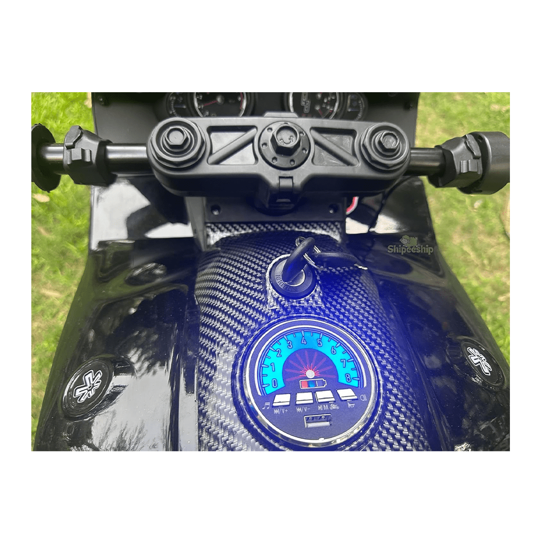 Baan Toys Ride-ons Baan Toys Rechargeable Battery Operated Ride on Bike for Kids, Electric Toy Bike with Leather Seat, Wheels Lights, Music and Key Start for Kids (2-10 Years)