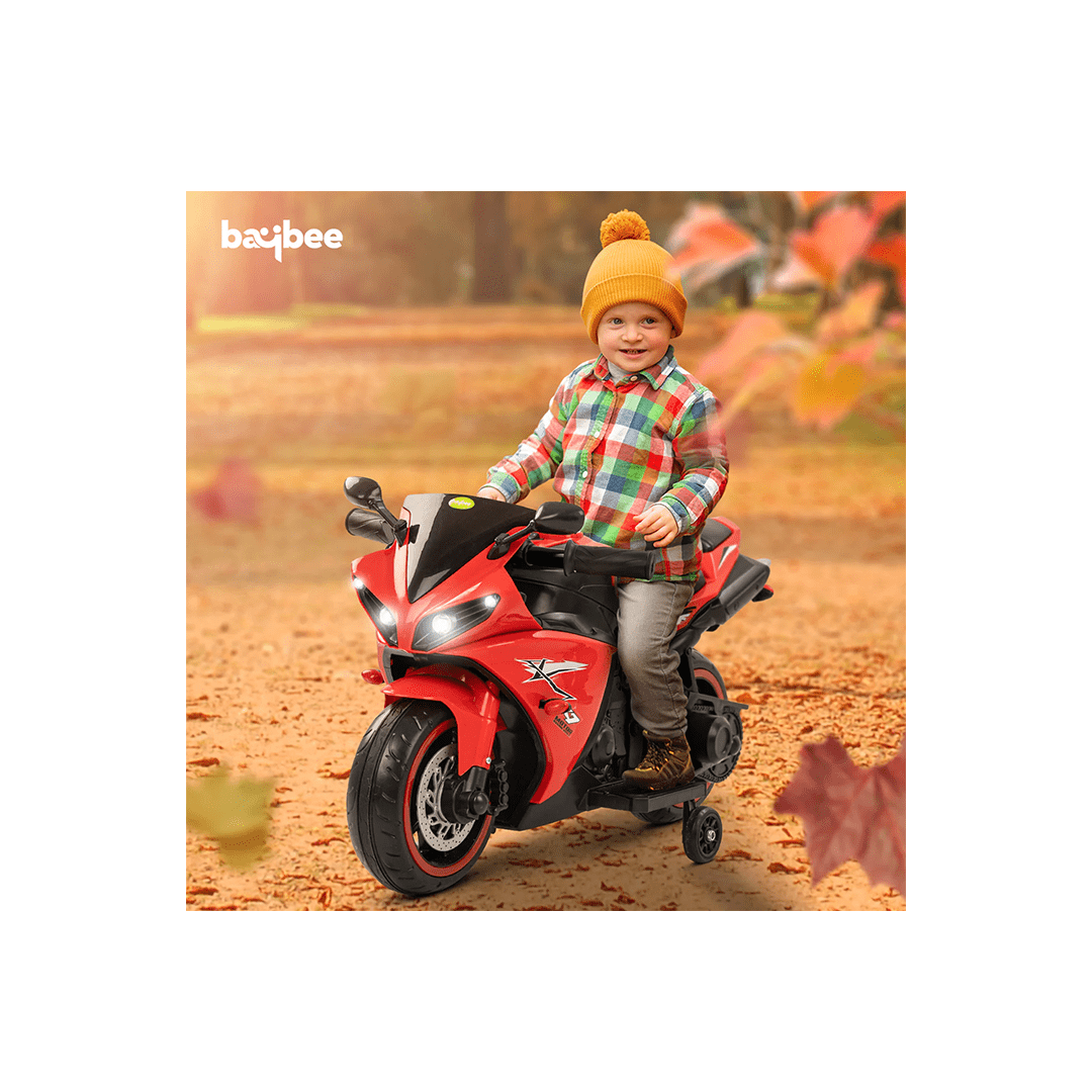 Baybee Ride-ons Baybee R7 Rechargeable Battery Operated Bike for Kids, Ride on Toy Baby Bike with Music & LED Light
