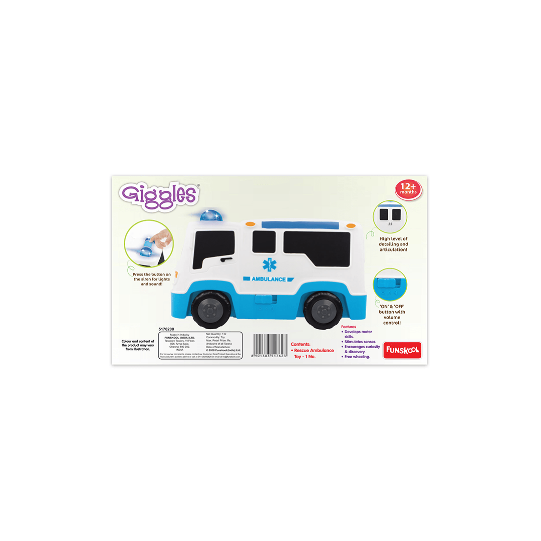 Funskool Toys Funskool Giggles Rescue Ambulance (12 Months+)
