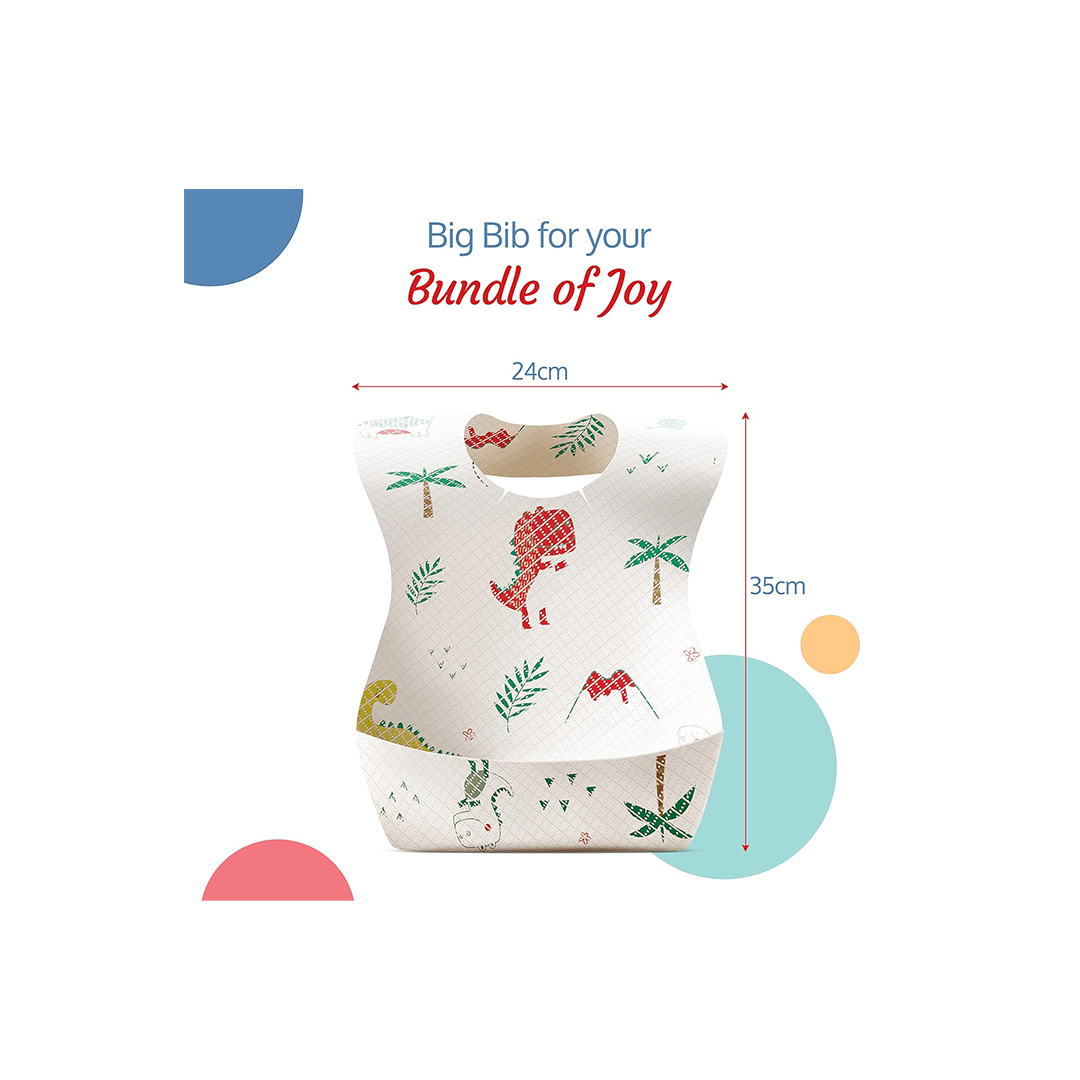 LuvLap Other Gears LuvLap Disposable Baby Bibs, 30 Pack Soft Travel Bibs for Feeding Infant Babies, Use and Throw Bibs, Toddler Drool Burp Apron, 3 Layer Absorbent Yet Waterproof For Kids