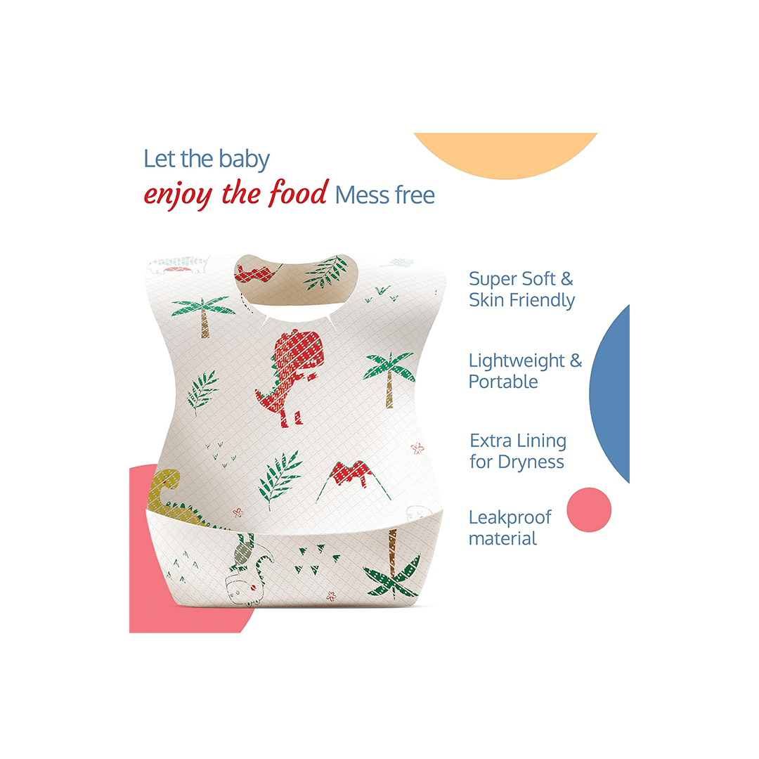 LuvLap Other Gears LuvLap Disposable Baby Bibs, 30 Pack Soft Travel Bibs for Feeding Infant Babies, Use and Throw Bibs, Toddler Drool Burp Apron, 3 Layer Absorbent Yet Waterproof For Kids