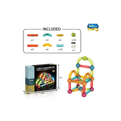 Light Magnetic Blocks, STEM Toy with Diamond Surface & Natural Colors (Age 3+ years)