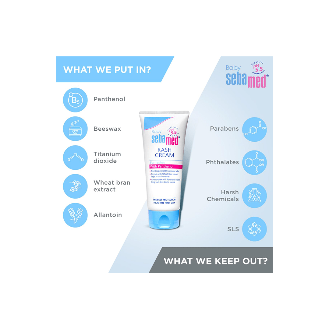 Sebamed Baby Care Sebamed Baby Rash Cream 100 ml pH 5.5 Ideal for Diaper Rashes Faster rash healing For Kids