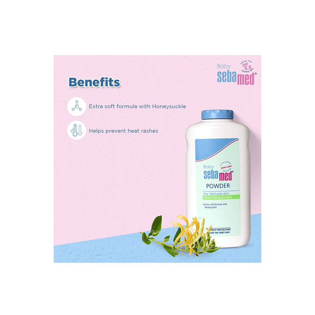 Sebamed Baby Care Sebamed Baby Powder With Honeysuckle 200g For Babies| Ideal for Prickly Heat | Keeps newborn’s skin fresh