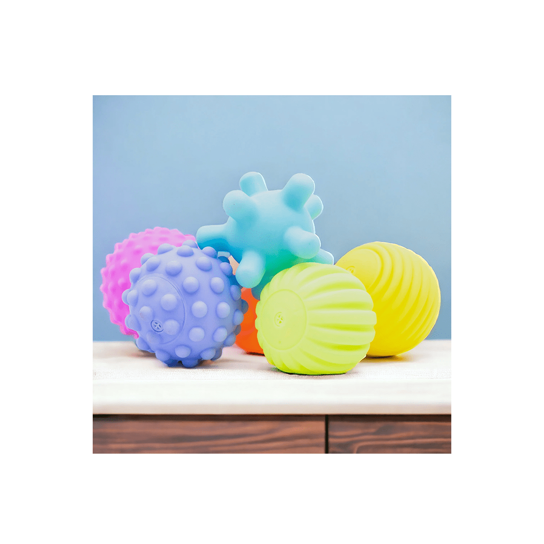 B4brain Toys B4Brain Sensory Balls Pack Of 6 | Colorful squeaky ball | Soft Plastic ball | Toys For Kids (7-14 Months)