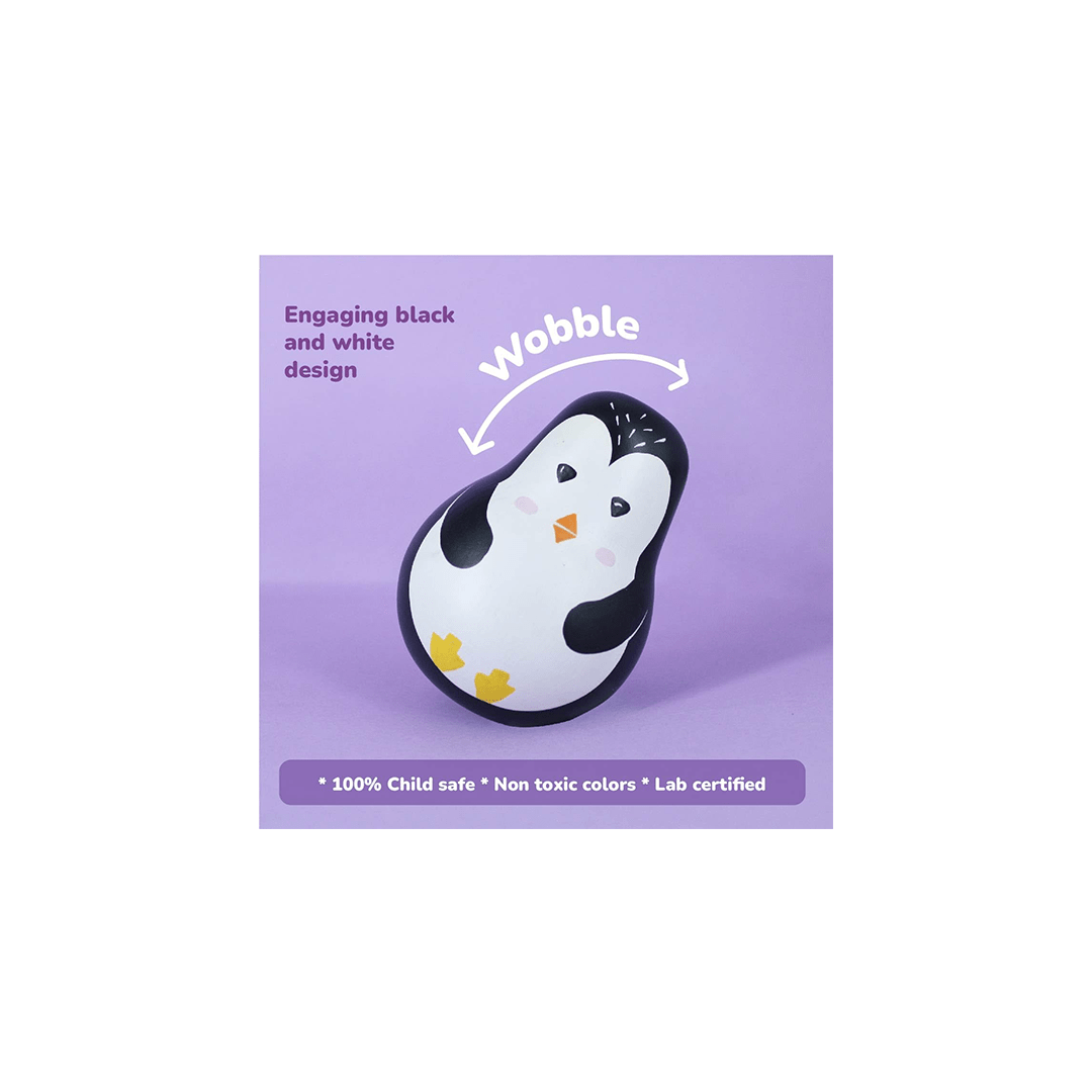Shumee Toys Shumee Wooden Wobbly Roly Poly Toy- Penguin ( 1 Years+)