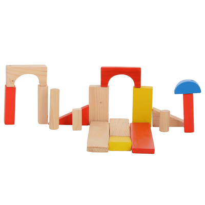 Skillofun Toys Skillofun Wooden Junior Building Blocks, Multi Color