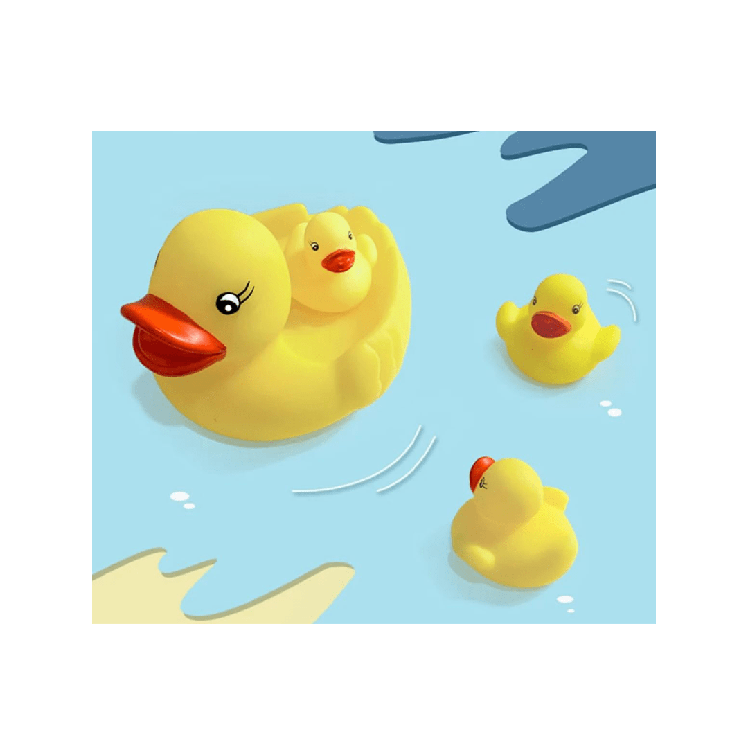 Baan Toys Toys Baan Toys 4 Pcs Squeaky Rubber Duck Family Toy Set for Baby and Toddlers (3 Months+)