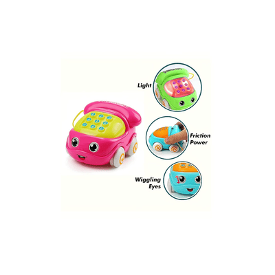 Baan Toys Toys Baan Toys Friction Powered Pull Along Musical Phone Car Toy for Kids, Electronic Music Multi-Functional Telephone Car Toy for Kids (1 Year+)