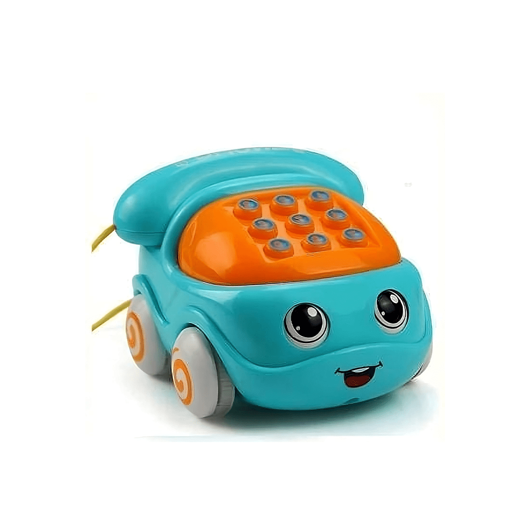 Baan Toys Toys Baan Toys Friction Powered Pull Along Musical Phone Car Toy for Kids, Electronic Music Multi-Functional Telephone Car Toy for Kids (1 Year+)