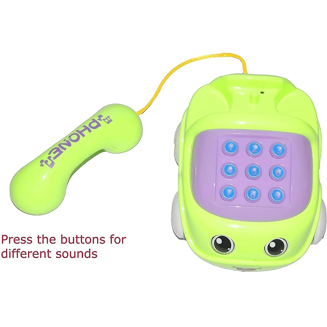 Baan Toys Toys Baan Toys Friction Powered Pull Along Musical Phone Car Toy for Kids, Electronic Music Multi-Functional Telephone Car Toy for Kids (1 Year+)