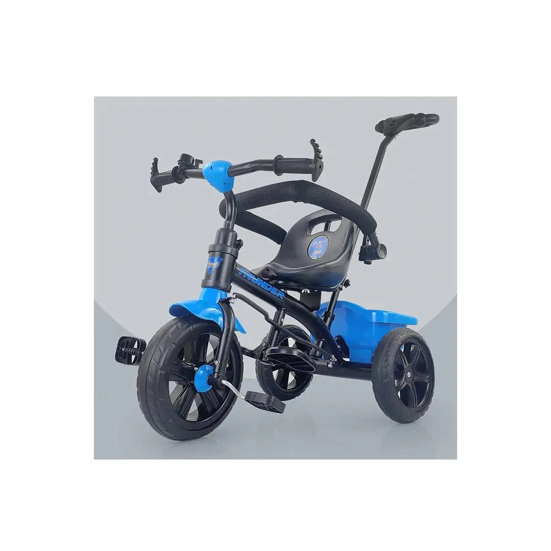 The Magic Lamps Ride Toymall Thunder Tricycle – Safe & Stylish Ride for Kids (2–5 Years) | Storage Basket, Parental Handle, Seat Belt & Bell