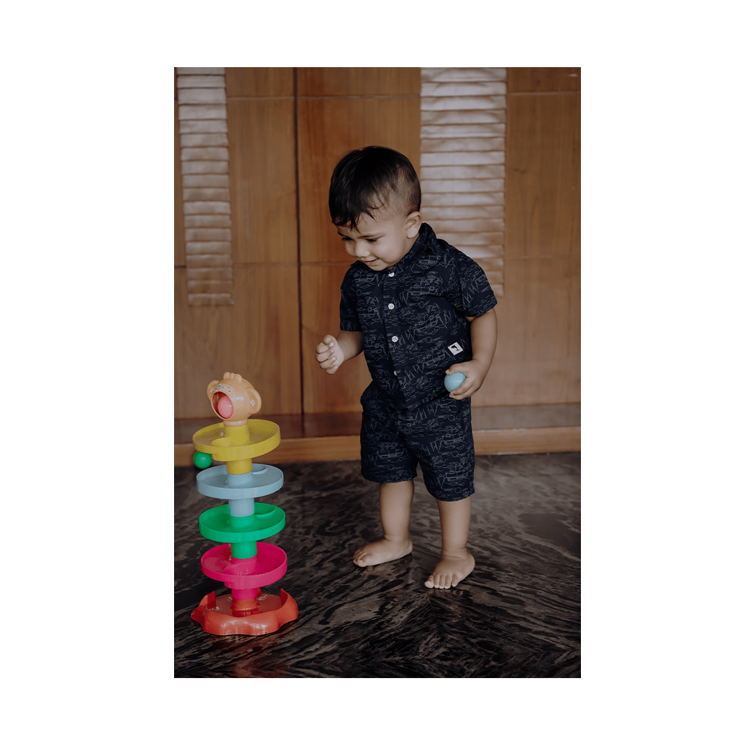 Baan Toys Toys Baan Toys Roll Ball Monkey Shaped Set - Multicolor (9 Months+)