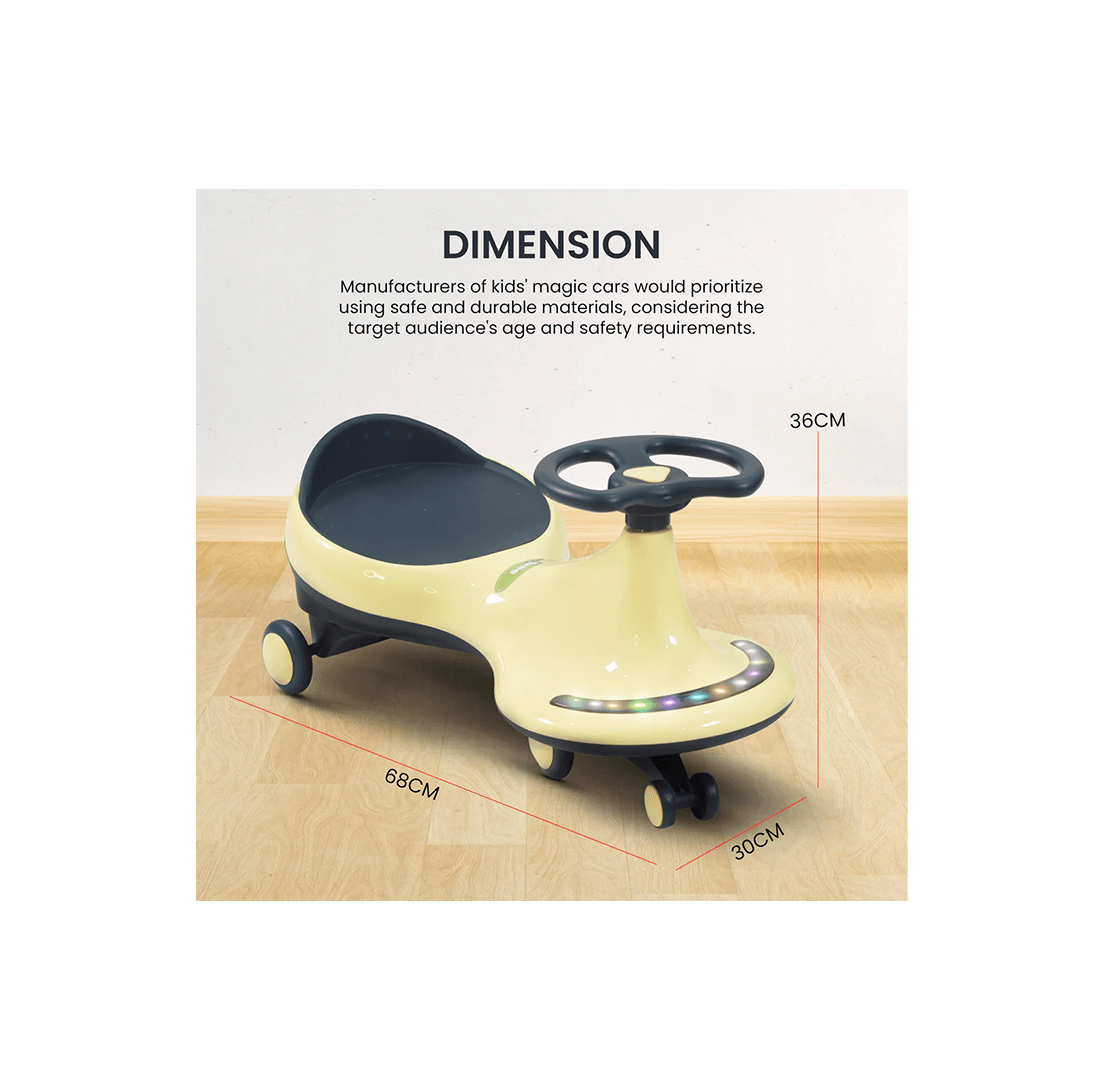 Baybee Ride-ons Baybee Trix Go Kids Magic Swing Cars for Kids Baby with Flashing LED Lights, Music & PP Wheels (3-8 Years)