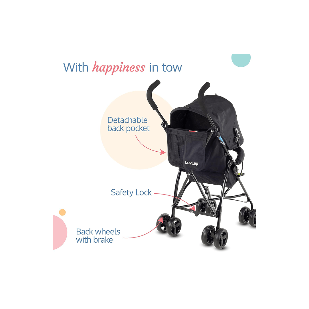 LuvLap Other Gears LuvLap Tutti Fruti Baby Stroller/Buggy, Compact & Travel Friendly Baby pram, 15Kg Capacity For Kids (6-36 Months)
