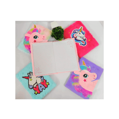 Baan Toys Books Baan Toys  Beautiful Pink Regular Size Unicorn Fur Diary and Designer Unicorn Notebook (3 Years+)