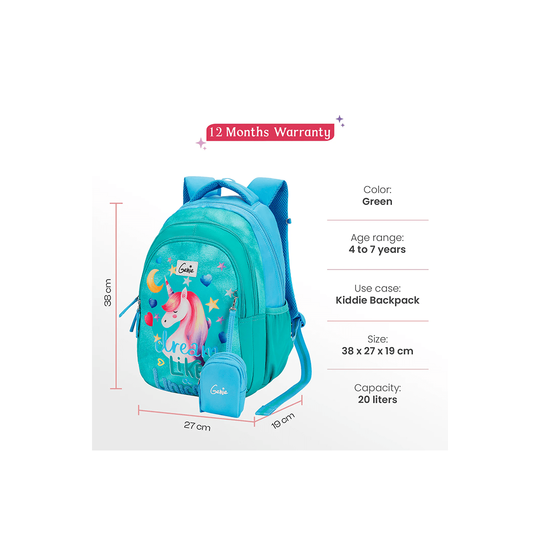 Genie Toys Genie Unicorndream Small Backpack for Kids (4-7 Years)