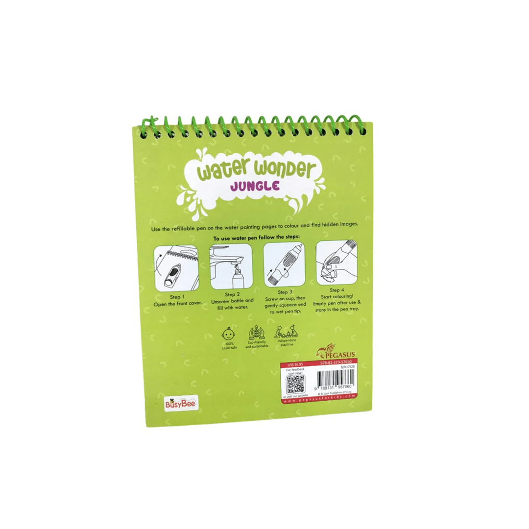 Pegasus Books Pegasus Water Wonder - Jungle (Reusable Magic Water Coloring Book ) (3 years+)
