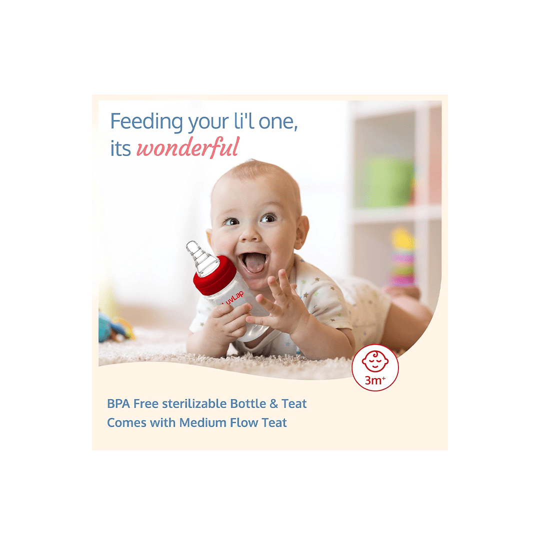 LuvLap Other Gears LuvLap Anti-Colic Wide Neck Natura Flo Baby Feeding Bottle, 150ml