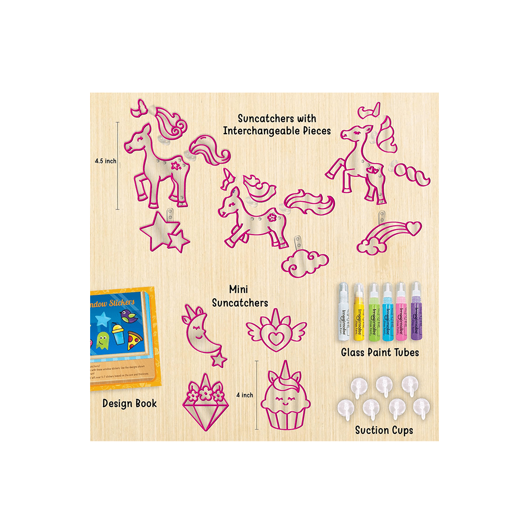 Imagimake Art And Craft Kit Imagimake Window Art Unicorn | Glass Painting Kit | Art And Craft Kit (5-7 Years)