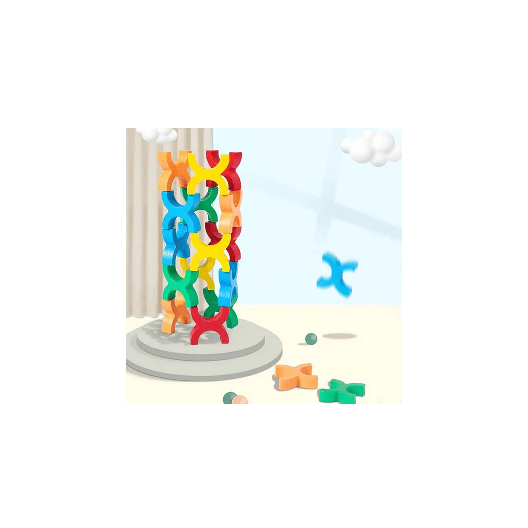 Extrokids Toys Extrokids Wooden Balanced Blocks 15pcs (2-7 Years)